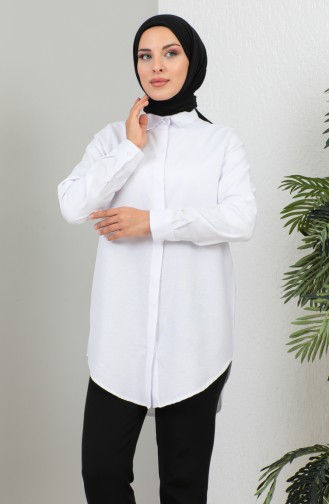 Chemise Courte Boutonnée 232339-01 Blanc 232339-01