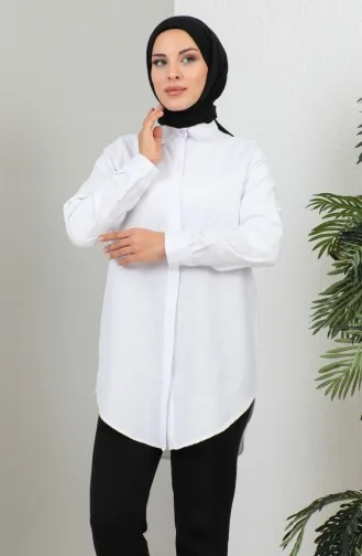 Chemise Courte Boutonnée 232339-01 Blanc 232339-01