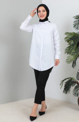 Buttoned Short Shirt 232339-01 White 232339-01