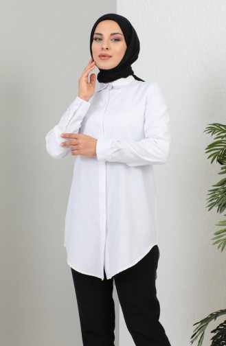 Buttoned Short Shirt 232339-01 White 232339-01