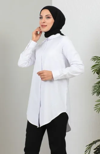 Chemise Courte Boutonnée 232339-01 Blanc 232339-01