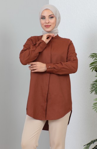 Buttoned Short Shirt 232339-02 Brick Red 232339-02