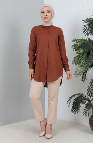 Buttoned Short Shirt 232339-02 Brick Red 232339-02