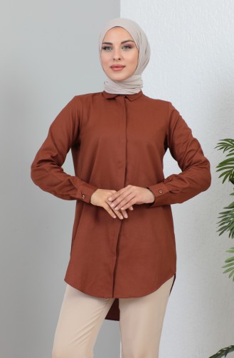 Buttoned Short Shirt 232339-02 Brick Red 232339-02