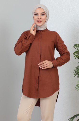 Buttoned Short Shirt 232339-02 Brick Red 232339-02