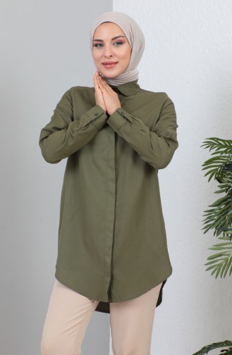 Buttoned Short Shirt 232339-03 Khaki 232339-03