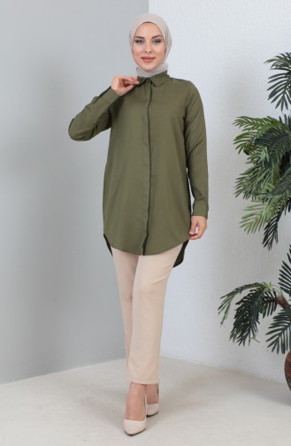 Buttoned Short Shirt 232339-03 Khaki 232339-03