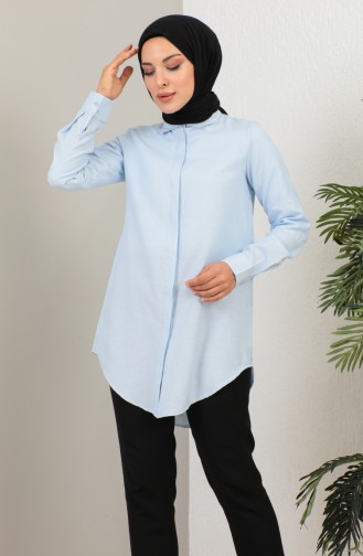 Chemise Courte Boutonnée 232339-04 Bleu Bébé 232339-04