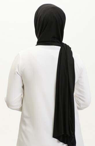 Plain Combed Cotton Shawl 90160-06 Black 90160-06