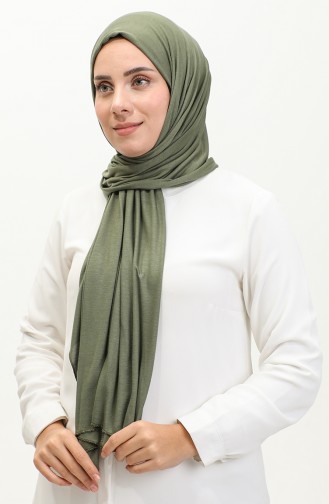 Châle Coton Peigné Uni 90160-14 Vert Kaki Clair 90160-14