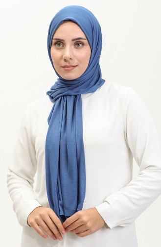 Plain Combed Cotton Shawl 90160-16 İndigo 90160-16