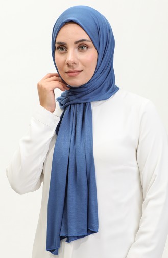 Plain Combed Cotton Shawl 90160-16 İndigo 90160-16