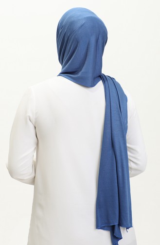 Plain Combed Cotton Shawl 90160-16 İndigo 90160-16