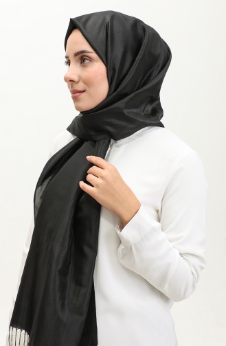 Tasseled Taffeta Shawl 1267-02 Black 1267-02