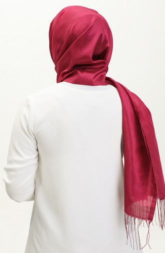 Tasseled Taffeta Shawl 1267-04 Dark Pink 1267-04