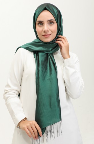 Tassel Taffeta Shawl 1267-10 Emerald Green 1267-10