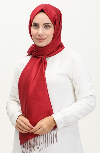 Tasseled Taffeta Shawl 1267-15 Claret Red 1267-15