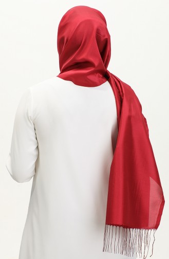 Tasseled Taffeta Shawl 1267-15 Claret Red 1267-15