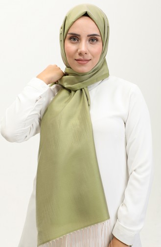 Tasseled Taffeta Shawl 1267-25 Light Khaki Green 1267-25