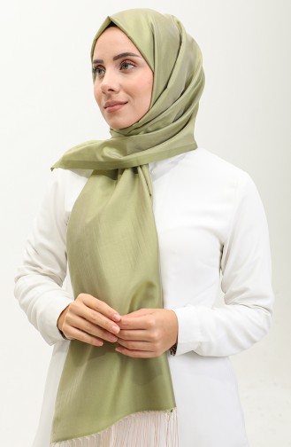 Tasseled Taffeta Shawl 1267-25 Light Khaki Green 1267-25