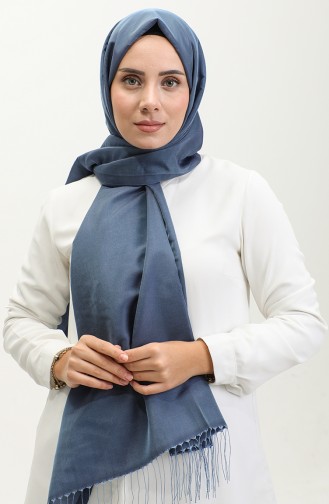 Tasseled Taffeta Shawl 1267-28 Indigo 1267-28