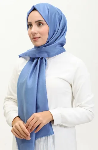 Püsküllü Tafta Şal 1267-32 Mavi