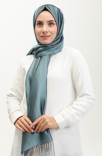 Taffetasjaal Met Kwastjes 1267-37 Denimblauw 1267-37