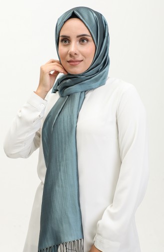 Taffetasjaal Met Kwastjes 1267-37 Denimblauw 1267-37