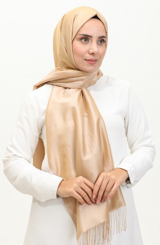 Tassel Taffeta Shawl 1267-54 Beige 1267-54