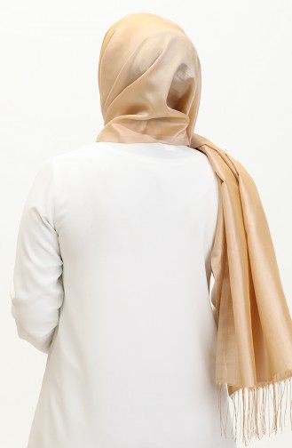 Tassel Taffeta Shawl 1267-54 Beige 1267-54