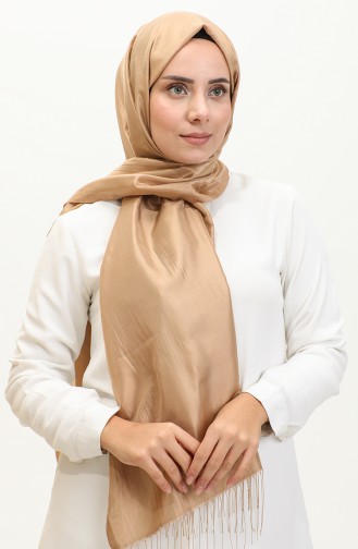 Tassel Taffeta Shawl 1267-56 Dark Beige 1267-56