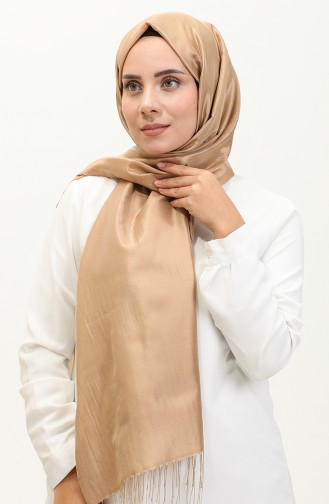 Tassel Taffeta Shawl 1267-56 Dark Beige 1267-56