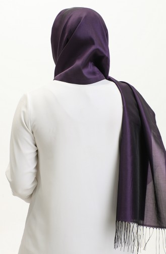 Tassel Taffeta Shawl 1267-65 Dark Purple 1267-65