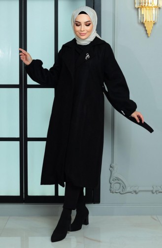 Brosche Detaillierter Stash Coat Schwarz 19171 15003