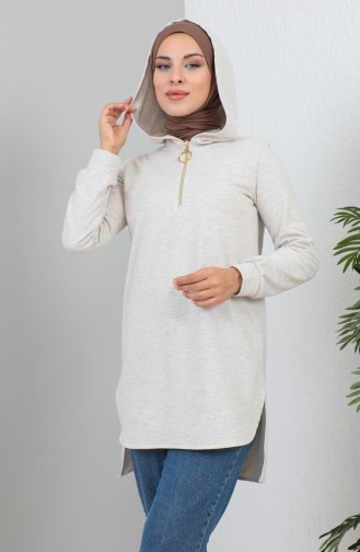 Sweatshirt Met Capuchon 1990-01 Crème 1990-01