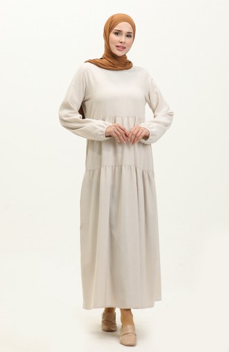 Terikoton Linen Dress 1895-02 Cream 1895-02