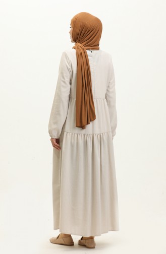 Terikoton Linen Dress 1895-02 Cream 1895-02