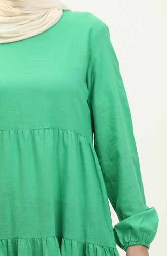 Linen Cotton Dress 1896-02 Green 1896-02