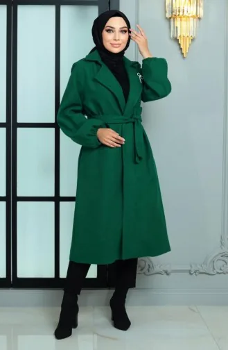Brooch Detailed Stamp Coat Emerald 19171 15000