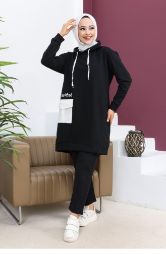 Costume De Sport à Poches Noir 2066MG.SYH