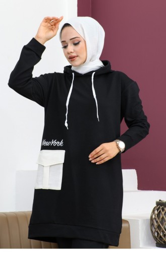 Costume De Sport à Poches Noir 2066MG.SYH