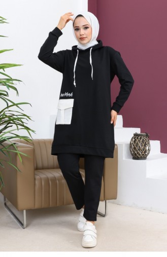 Costume De Sport à Poches Noir 2066MG.SYH
