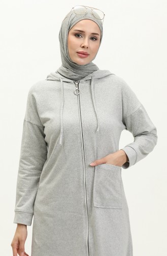 Two Thread Zippered Tracksuit 03055-05 Gray 03055-05