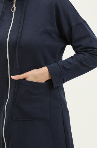 Two Thread Zippered Tracksuit 03055-06 Navy Blue 03055-06