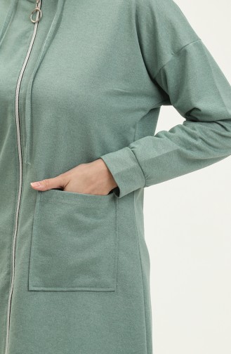Two Thread Zippered Tracksuit 03055-07 Green 03055-07