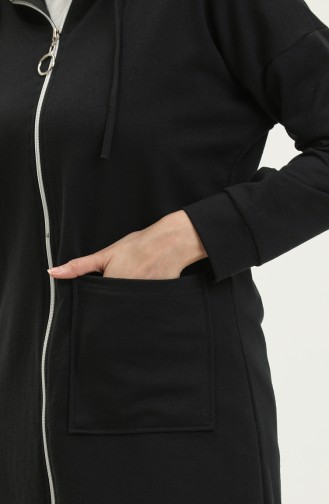 Two Thread Zippered Tracksuit 03055-08 Black 03055-08