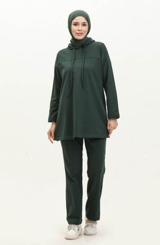 Two Thread Hooded Tracksuit Set 03056-01 Nephti Green 03056-01
