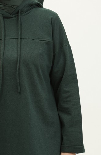 طقم رياضي خيطان بقبعة  03056-01 أخضر نفطي 03056-01