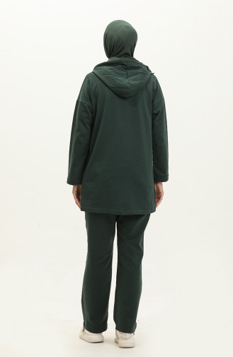 Two Thread Hooded Tracksuit Set 03056-01 Nephti Green 03056-01