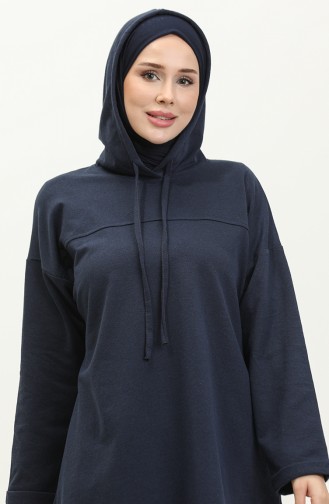 Two Thread Hooded Tracksuit Set 03056-02 Navy Blue 03056-02